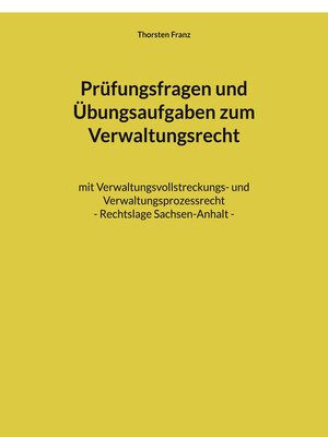 cover image of Prüfungsfragen und Übungsaufgaben zum Verwaltungsrecht